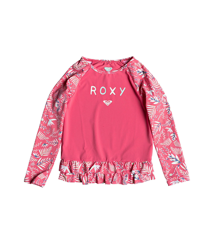ROXY KIDS BALI DANCE L/S PRINTED RASHSHIRT - HONEY SUCKLE