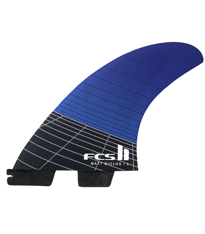 FCS II MATT BIOLOS PC CARBON TRI FIN SET - BLUE - LARGE