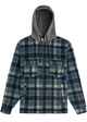 VISSLA MENS HERMOSA HOODED FLANNEL SHIRT - SMOKEY JADE