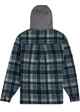 VISSLA MENS HERMOSA HOODED FLANNEL SHIRT - SMOKEY JADE