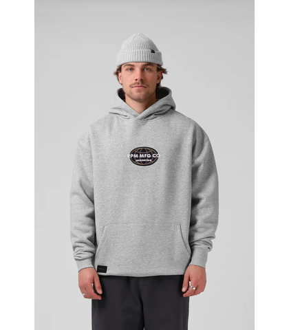 RPM MENS WORLD WIDE BOX HOOD - GREY MARLE