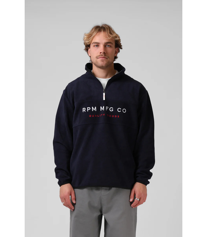 RPM MENS POLAR 1/4 ZIP SWEATER - SAILOR BLACK