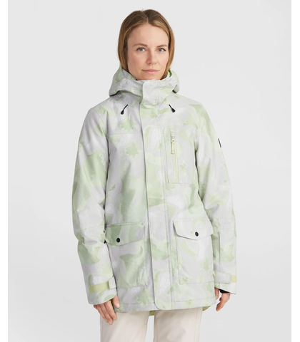O'NEILL LADIES UTILITY HYBRID SNOW JACKET - GREEN DAY / CAMO