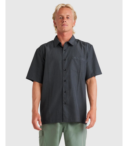 QUIKSILVER MENS CENTINELA 4 S/S DRESS SHIRT - BLACK