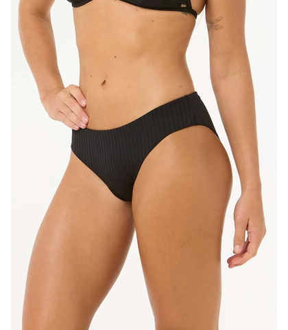 RIPCURL LADIES PREMIUM SURF FULL BIKINI PANT - BLACK