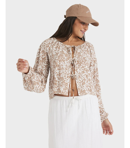 ROXY LADIES KERLINA TIE TOP - CLOUD DANCER