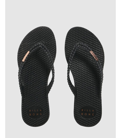 BILLABONG LADIES KICK BACK JANDAL - BLACK / ROSE GOLD