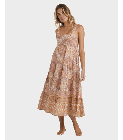 BILLABONG LADIES JUST FOR YOU SHINE ON MIDI DRESS - SUNTONE