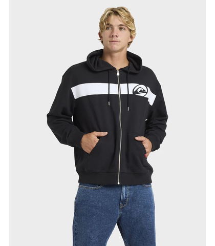 QUIKSILVER MENS TILT PANEL ZIP HOODY - BLACK