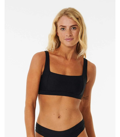 RIPCURL LADIES PREMIUM SURF D-DD CROP BIKIBI TOP - BLACK