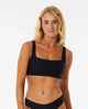 RIPCURL LADIES PREMIUM SURF D-DD CROP BIKIBI TOP - BLACK