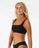RIPCURL LADIES PREMIUM SURF D-DD CROP BIKIBI TOP - BLACK
