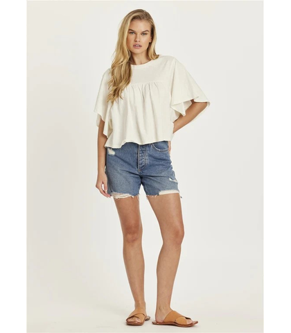 AMUSE SOCIETY KADEN S/S TOP - WHITE