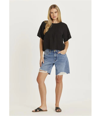 AMUSE SOCIETY PERFECT S/S TOP - BLACK