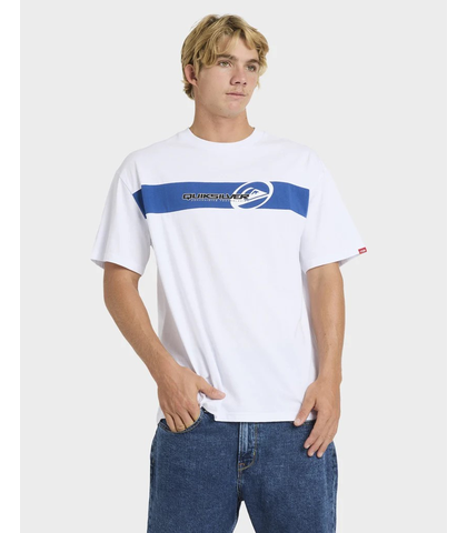 QUIKSILVER MENS TILT PANEL S/S TEE - WHITE