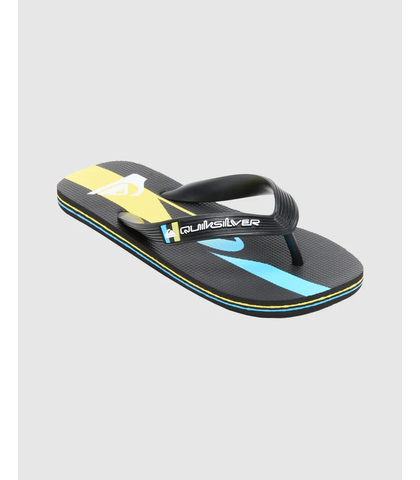 QUIKSILVER BOYS MONCATA ART JANDAL - BLACK / YELLOW / MULTI