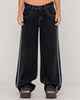 RUSTY LADIES FLIP MOMMY LOW RISE WIDE LEG JEAN - BLACK OUT
