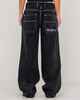 RUSTY LADIES FLIP MOMMY LOW RISE WIDE LEG JEAN - BLACK OUT