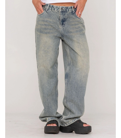 RUSTY LADIES NORTY BETHANY BAGGY LOW RISE JEAN - DIRT DAWG