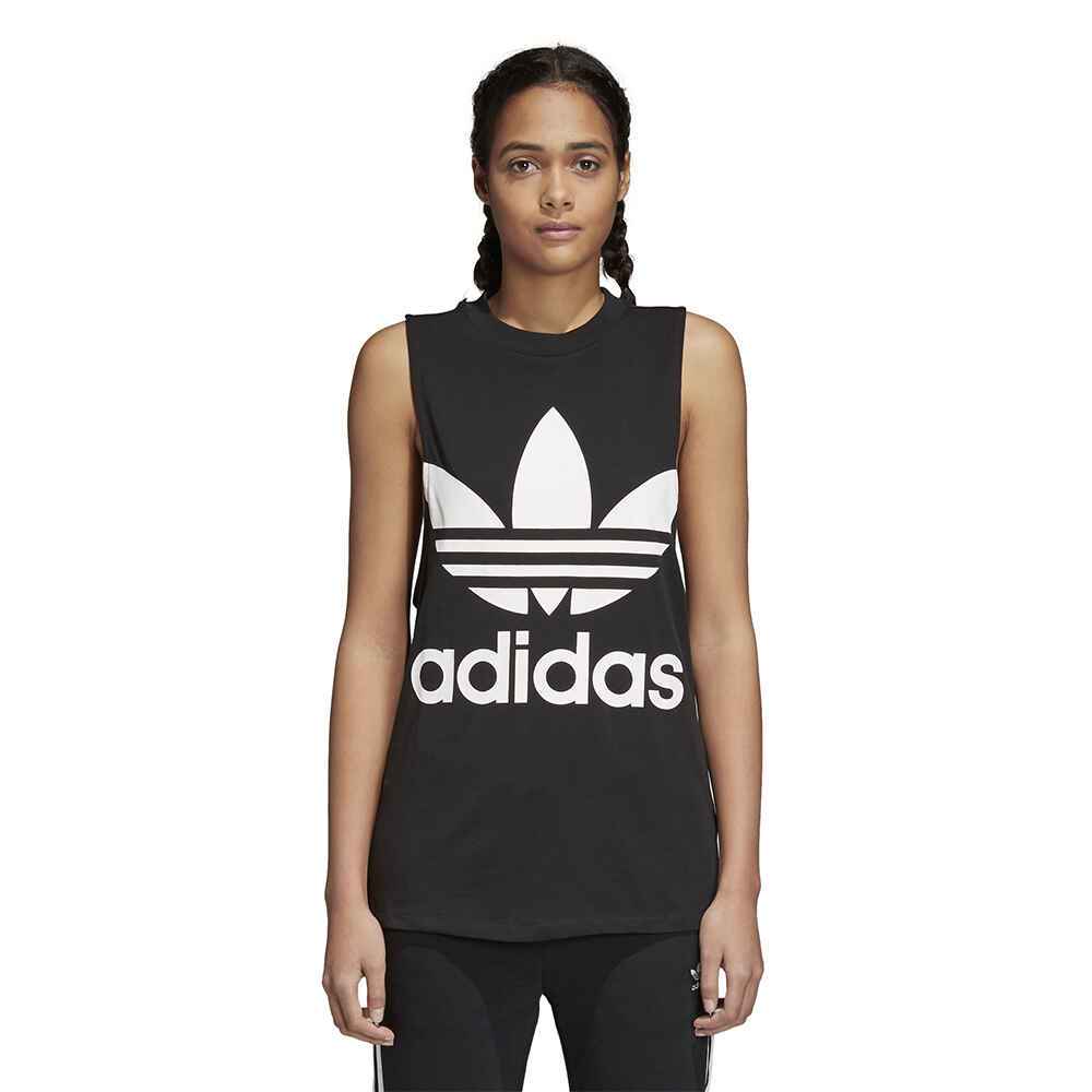 ADIDAS LADIES TREFOIL TANK - BLACK - Womens-Top : Sequence Surf Shop ...