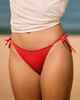 ROXY LADIES LAGOS TIE SIDE BIKINI PANT - TOMATO