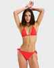 ROXY LADIES LAGOS TIE SIDE BIKINI PANT - TOMATO
