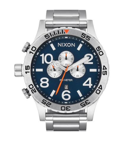 NIXON 51-30 CHRONO SS WATCH - SILVER / MIDNIGHT