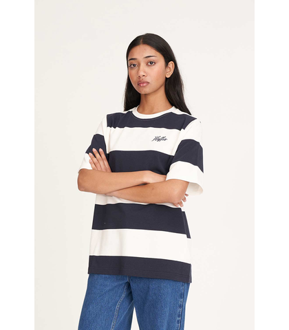 HUFFER LADIES BENSON RELAX TEE - NAVY / CHALK