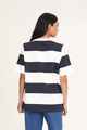 HUFFER LADIES BENSON RELAX TEE - NAVY / CHALK