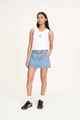 HUFFER LADIES 97 DENIM MINI SKIRT - DRIFT BLUE