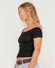 RUSTY LADIES CIAO BELLA OFF SHOULDER TOP - BLACK