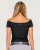 RUSTY LADIES CIAO BELLA OFF SHOULDER TOP - BLACK