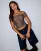 RUSTY LADIES CIAO BELLA OFF SHOULDER TOP - JAVA