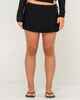 RUSTY LADIES I KISSED A PEARL LACE WRAP MINI SKIRT - BLACK