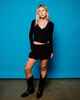 RUSTY LADIES I KISSED A PEARL LACE WRAP MINI SKIRT - BLACK