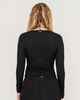 RUSTY LADIES I KISSED A PEARL LACE WRAP L/S TOP - BLACK