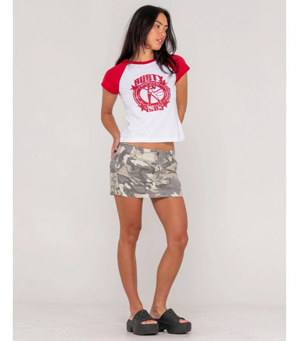 RUSTY LADIES CAMO-MILE LOW RISE MINI SKIRT - CAMO