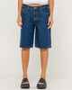 RUSTY LADIES BETHANY BAGGY LOW RISE DENIM JORT - DEEP SEA BLUE