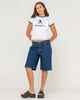 RUSTY LADIES BETHANY BAGGY LOW RISE DENIM JORT - DEEP SEA BLUE