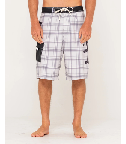 RUSTY MENS HOODUS FIXED WAIST BOARDSHORT - ULTIMATE GREY