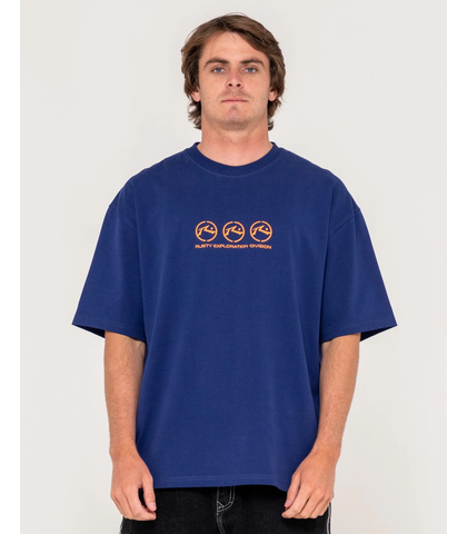 RUSTY MENS CRUSOE S/S TEE - DARK BLUE