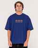 RUSTY MENS CRUSOE S/S TEE - DARK BLUE