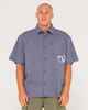 RUSTY MENS RESNO RECON S/S DRESS SHIRT - NAVY BLUE