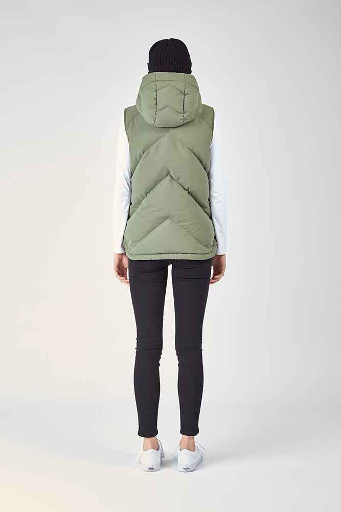HUFFER LADIES DOWN CLASSIC VEST- KHAKI - Womens-Top : Sequence Surf Shop -  HUFFER LADIES W18