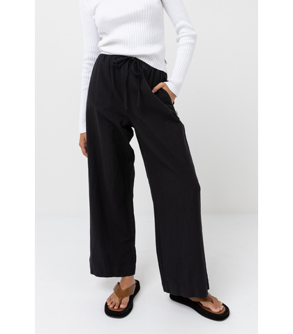 RHYTHM LADIES CLASSIC DRAWSTING PANT - BLACK