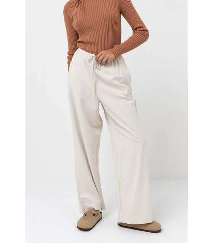 RHYTHM LADIES CLASSIC DRAWSTRING PANT - OAT
