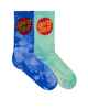 SANTA BOYS CRUZ DYE CREW SOCK 2 PACK - BLUE / TEAL TIEDYE