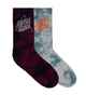 SANTA CRUZ BOYS NOT A DOT CREW SOCK 2 PACK - MAROON TIEDYE