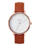 NIXON KENSINGTON LEATHER WATCH - ROSE GOLD / WHITE