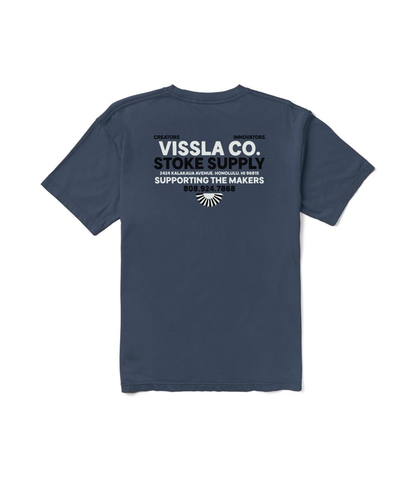 VISSLA MENS STOKE SUPPLY S/S TEE - NAVY